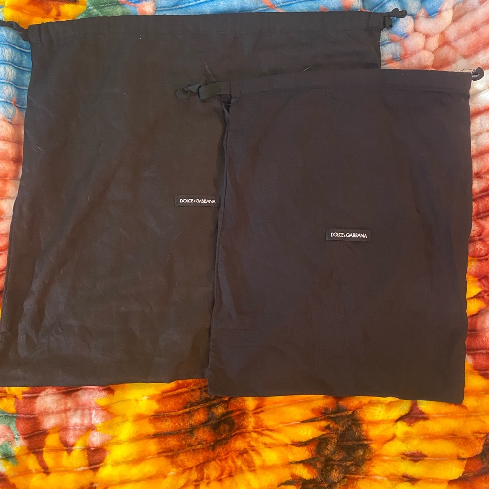 Dolce & Gabbana Black Drawstring Storage Bags - Pair